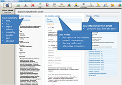Figure 6: A screenshot of the backoffice application in the SEPSIS-Q  education portal. Upper bar: list of available modules. Main frame: the module for clinical scenarios.