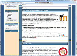 Figure 4: Moodle course for students of the University of Ostrava