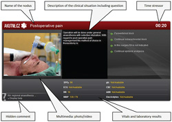 Figure 4: Interactive AKUTNE.CZ algorithm player with description for all elements of a node