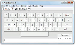 Figure 1: On screen keyboard Neo’s SafeKeys defeats keyloggers very efficiently.