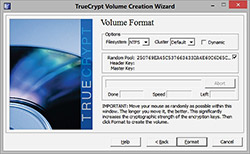 Figure 2: Volume creation wizard in TrueCrypt
