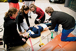 Figure 5. Emergency Medicine Course – standardised patient: immobilization techniques