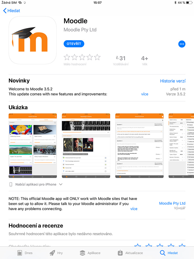 Figure 1. Installation package Moodle Mobile on App Store