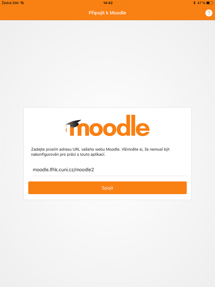 Figure 2. a) Connecting to the Moodle LFHK web server, b) Introducing the login information in the Moodle Mobile App