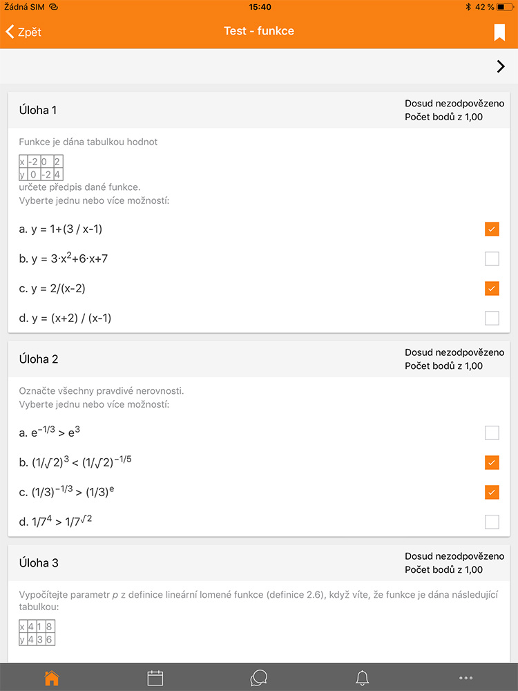 Figure 4. Test in the Moodle Mobile App